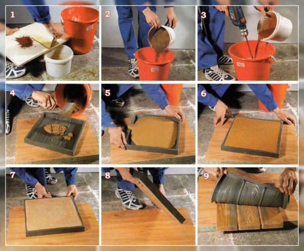 Процесс изготовления плиток в силиконовых формах